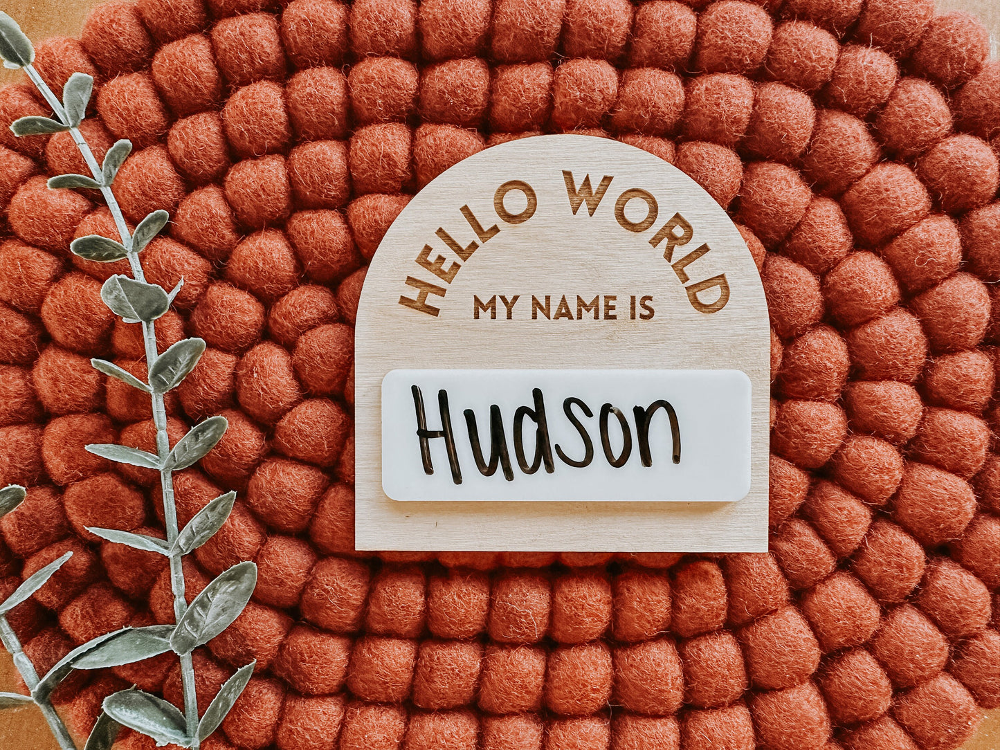 Arched Dry Erase Reusable Birth Announcement | Reusable Newborn Photo Prop | Birth Announcement Sign Acrylic | Hello World Birth Sign