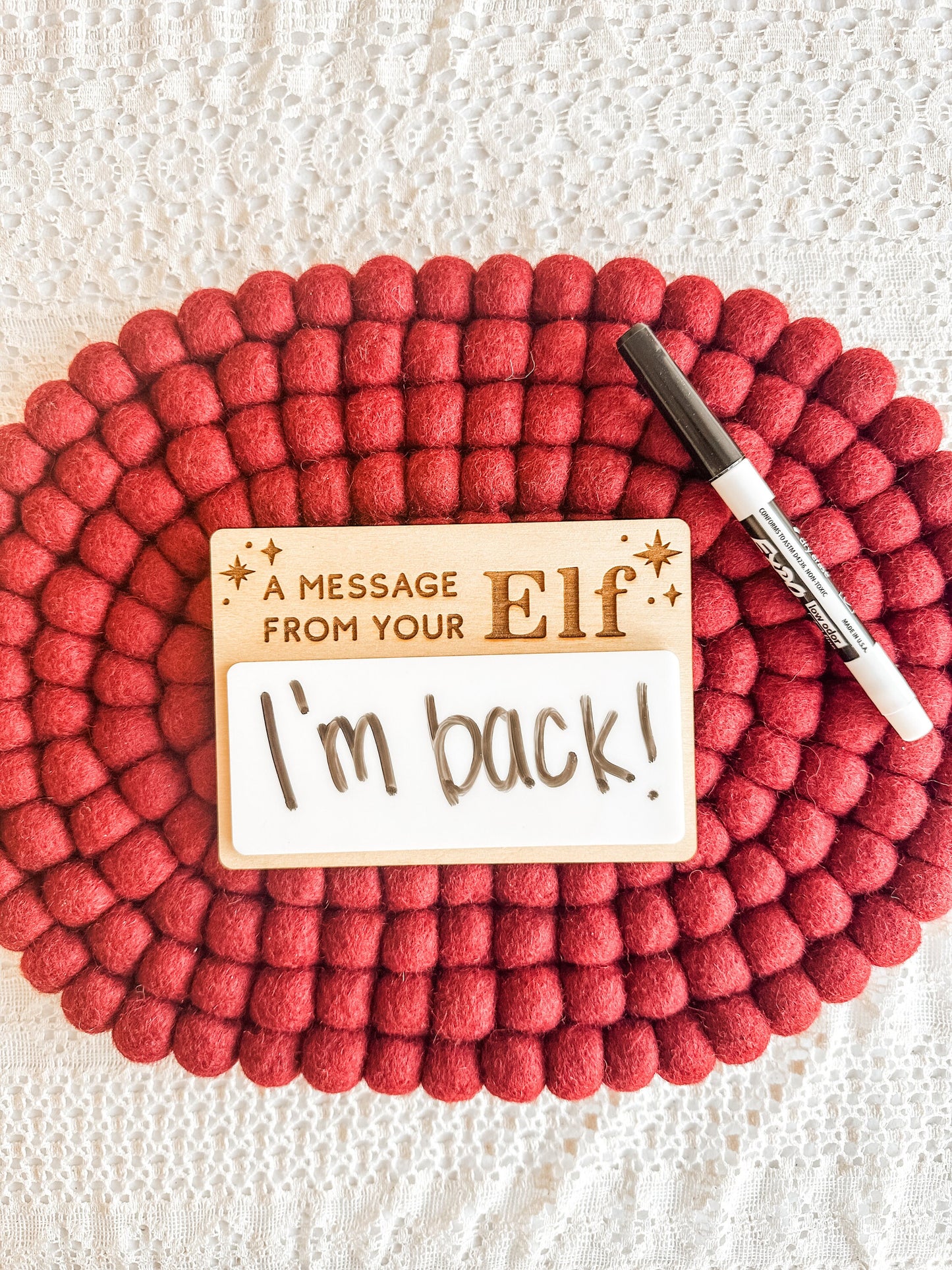 A Message from Your Elf Dry Erase Sign