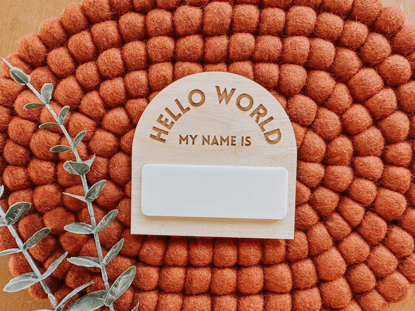 Arched Dry Erase Reusable Birth Announcement | Reusable Newborn Photo Prop | Birth Announcement Sign Acrylic | Hello World Birth Sign