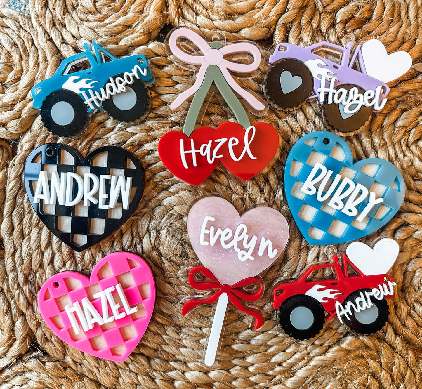 Checkered Heart Valentine's Day Gift Basket Tag