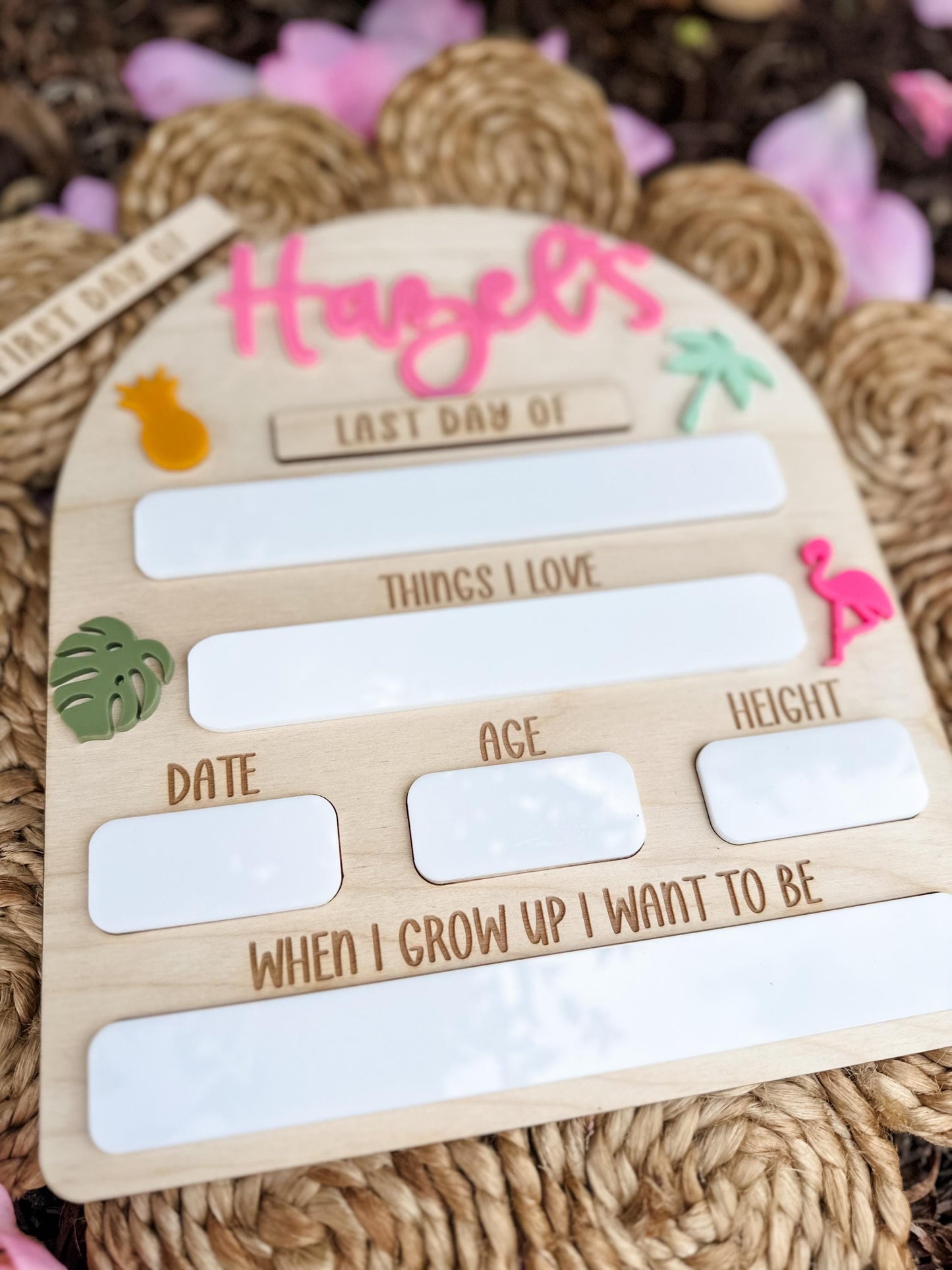First Day Of School Sign Tropical Theme
