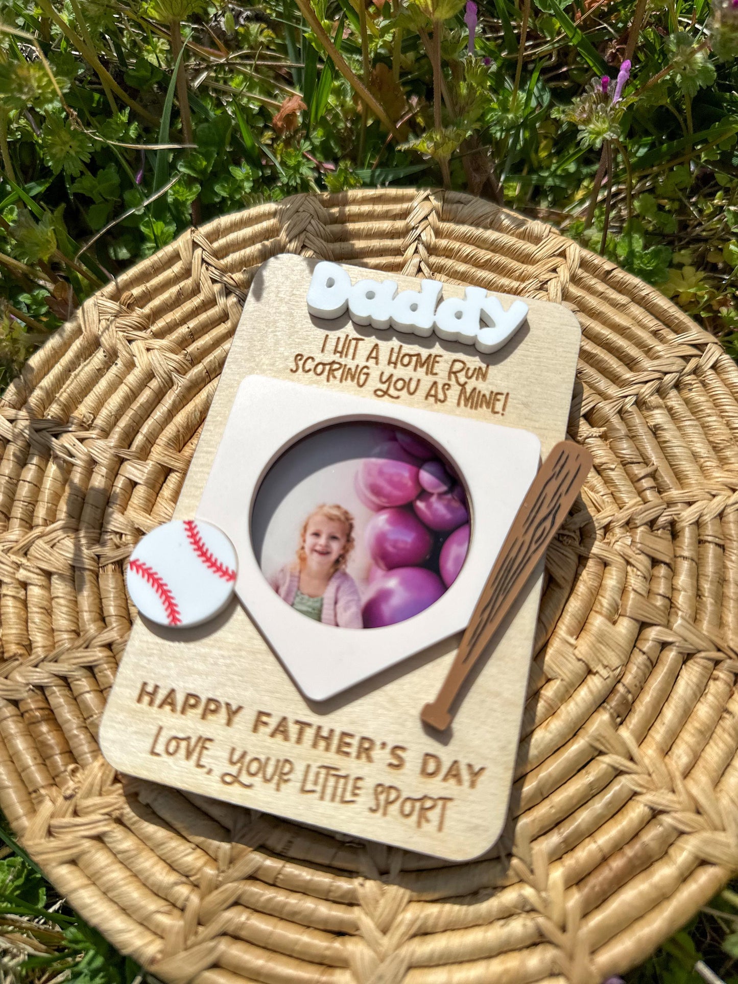 Baseball Fridge Magnetic Picture Frame
