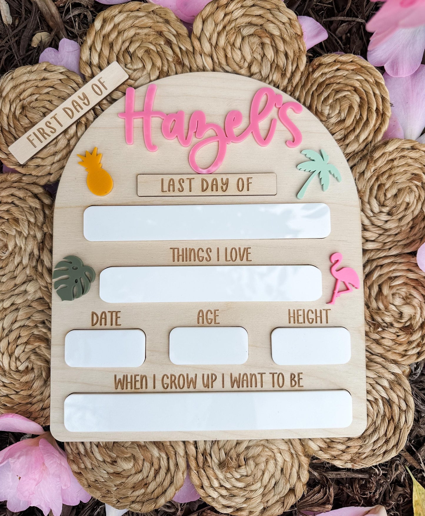 First Day Of School Sign Tropical Theme