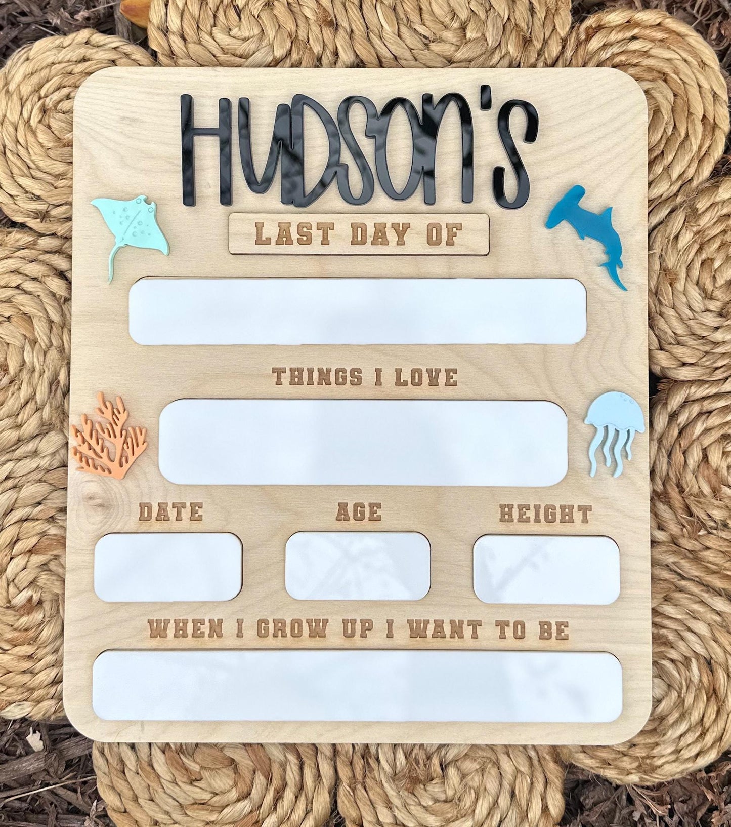 First Day Of School Sign Ocean Theme