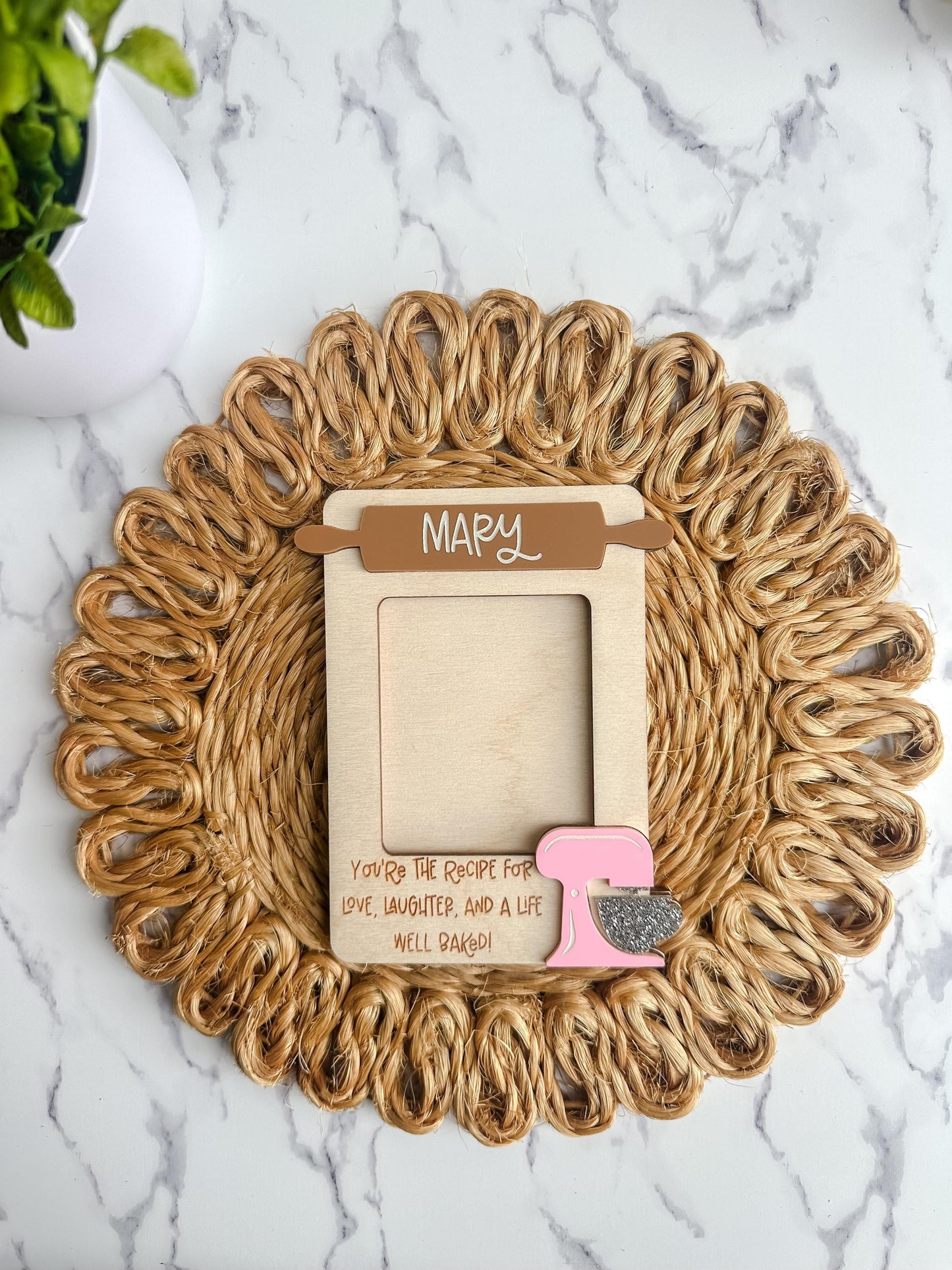 Personalized Baking Themed Magnetic Picture Frame for Refrigerator