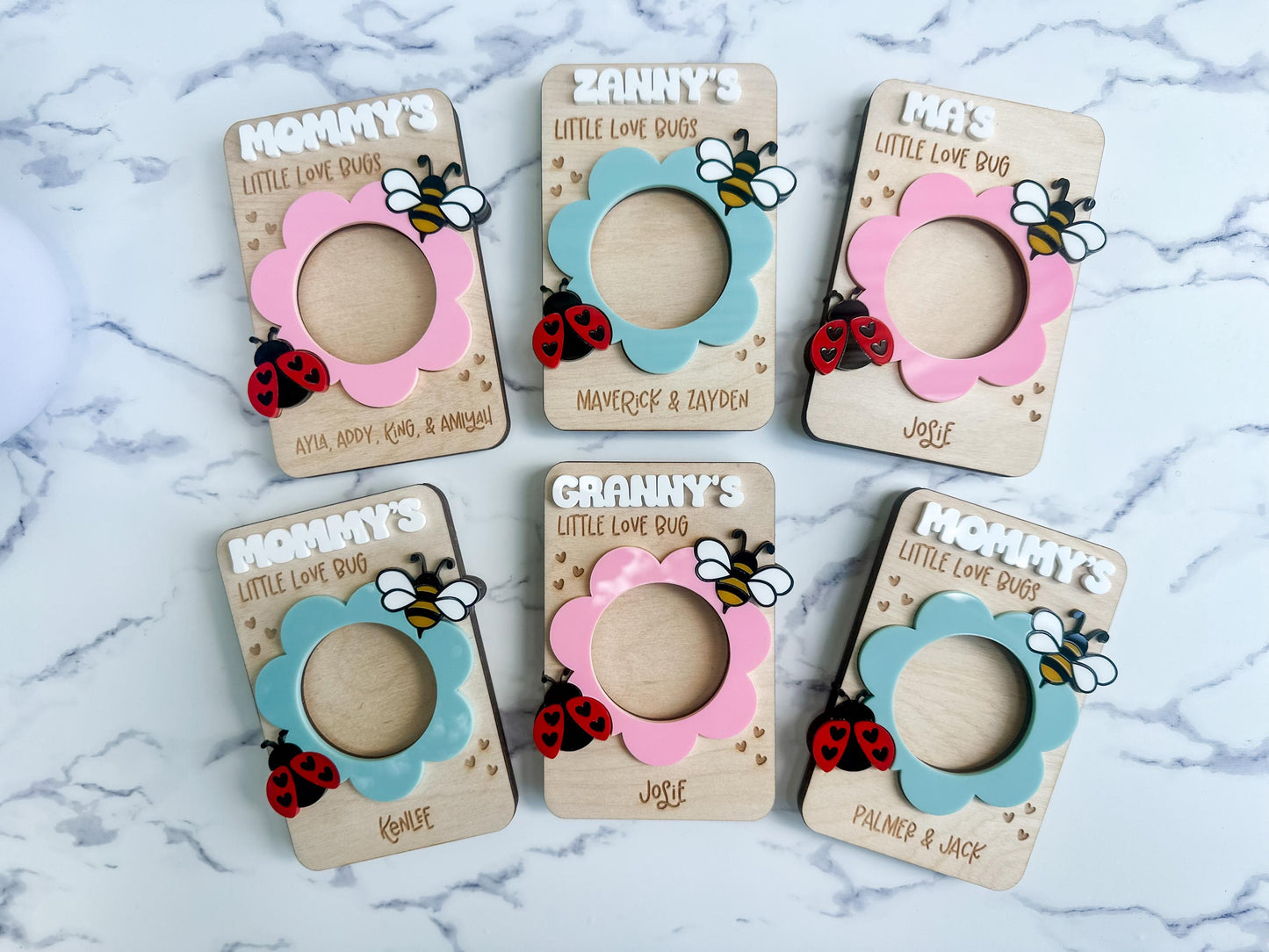 Personalized Love Bugs Magnetic Picture Frame