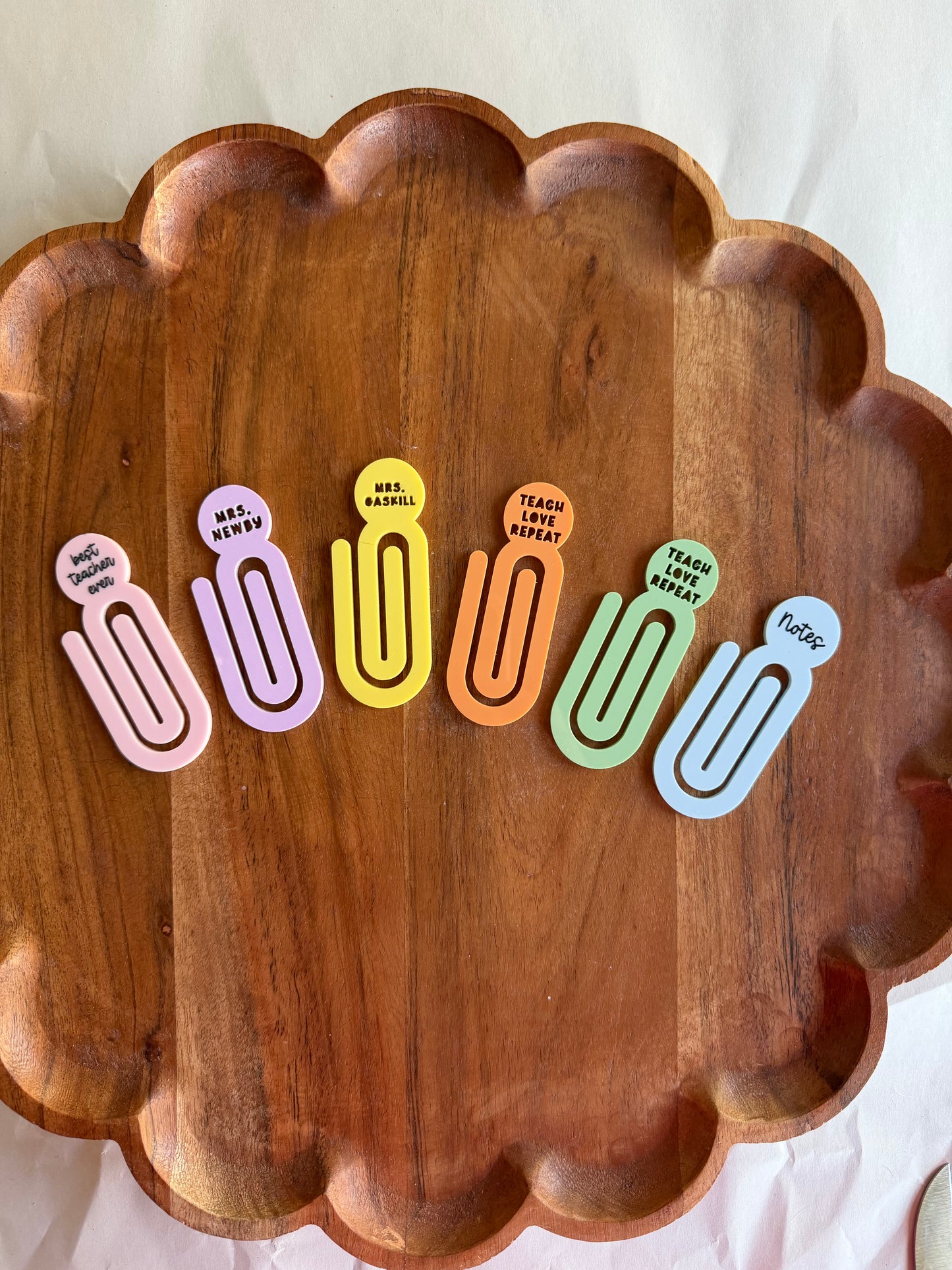 Personalized Acrylic Paperclip Bookmark