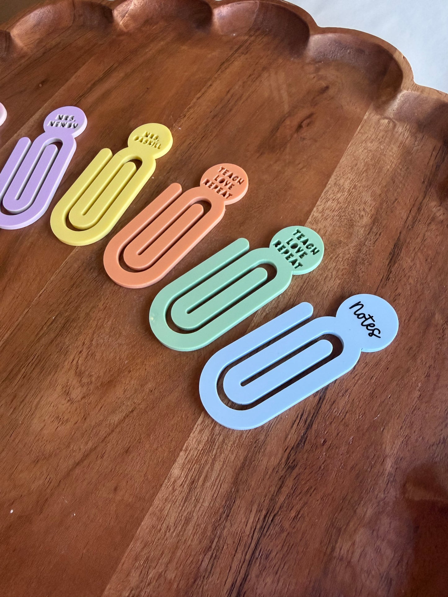 Personalized Acrylic Paperclip Bookmark