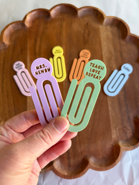 Personalized Acrylic Paperclip Bookmark