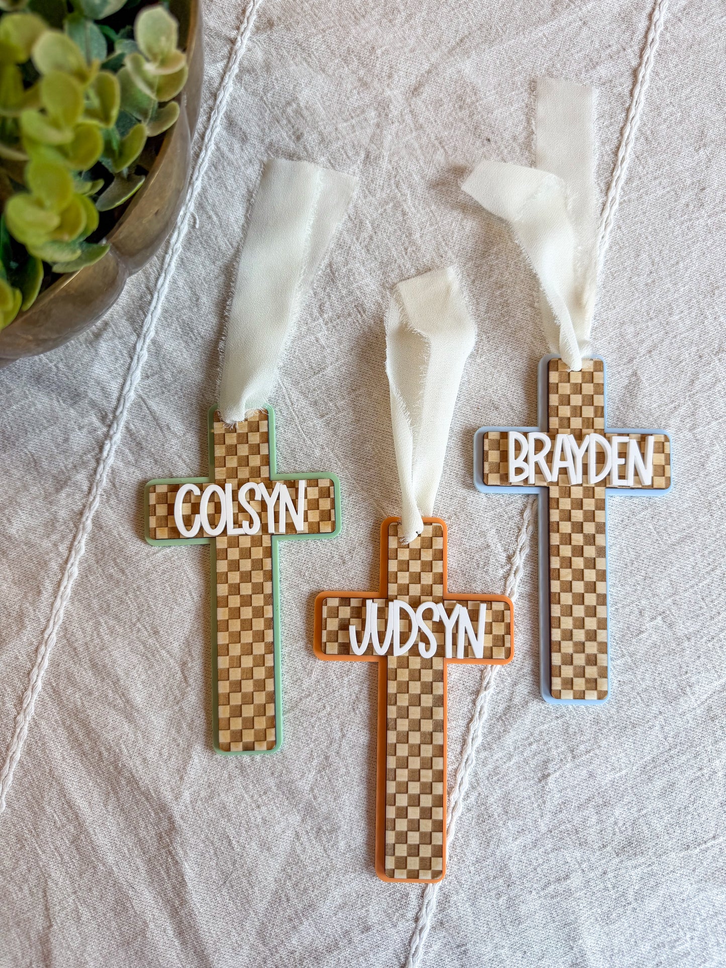 Personalized Cross Easter Basket Name Tag