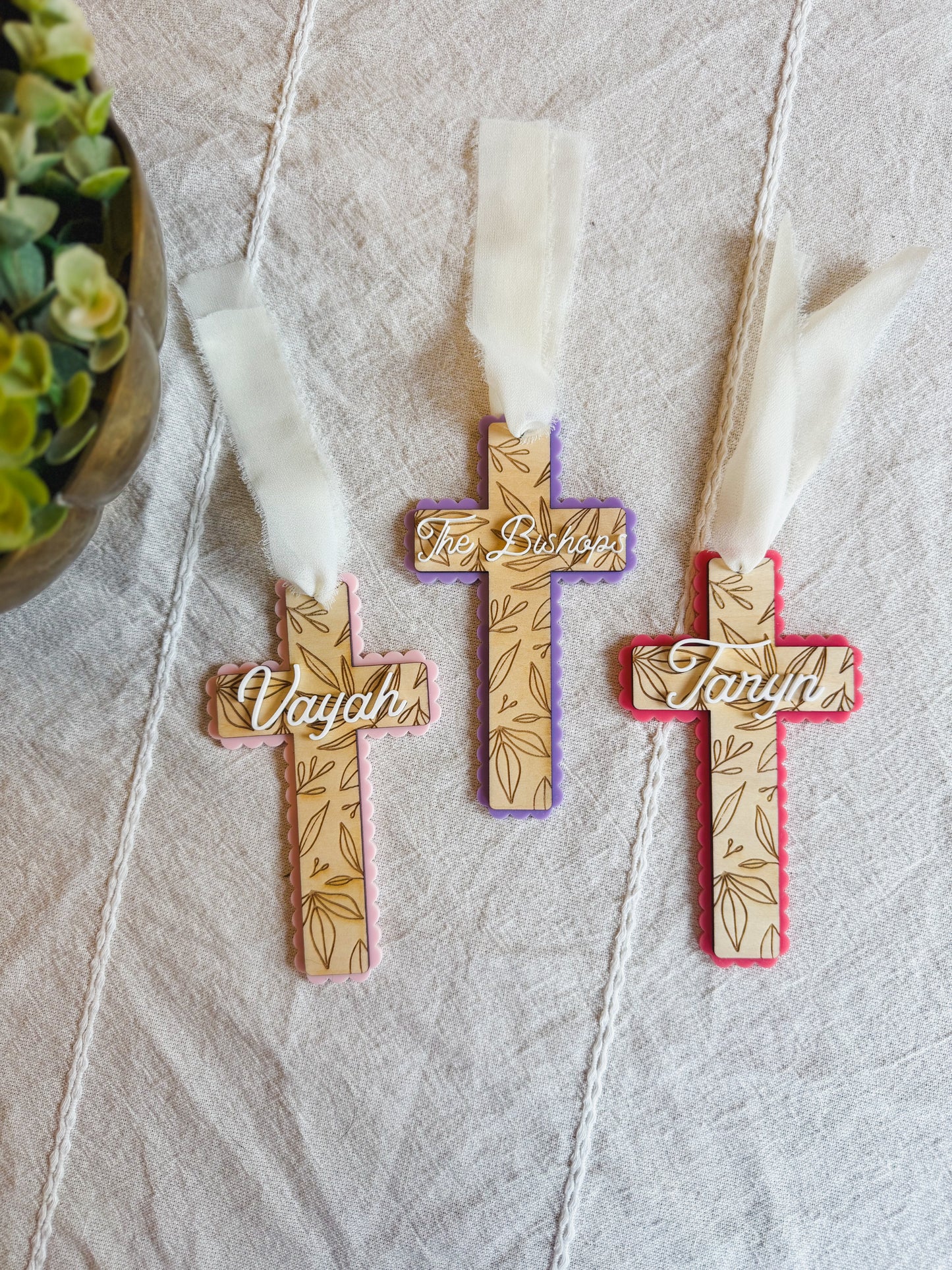 Personalized Cross Easter Basket Name Tag