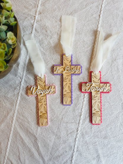 Personalized Cross Easter Basket Name Tag