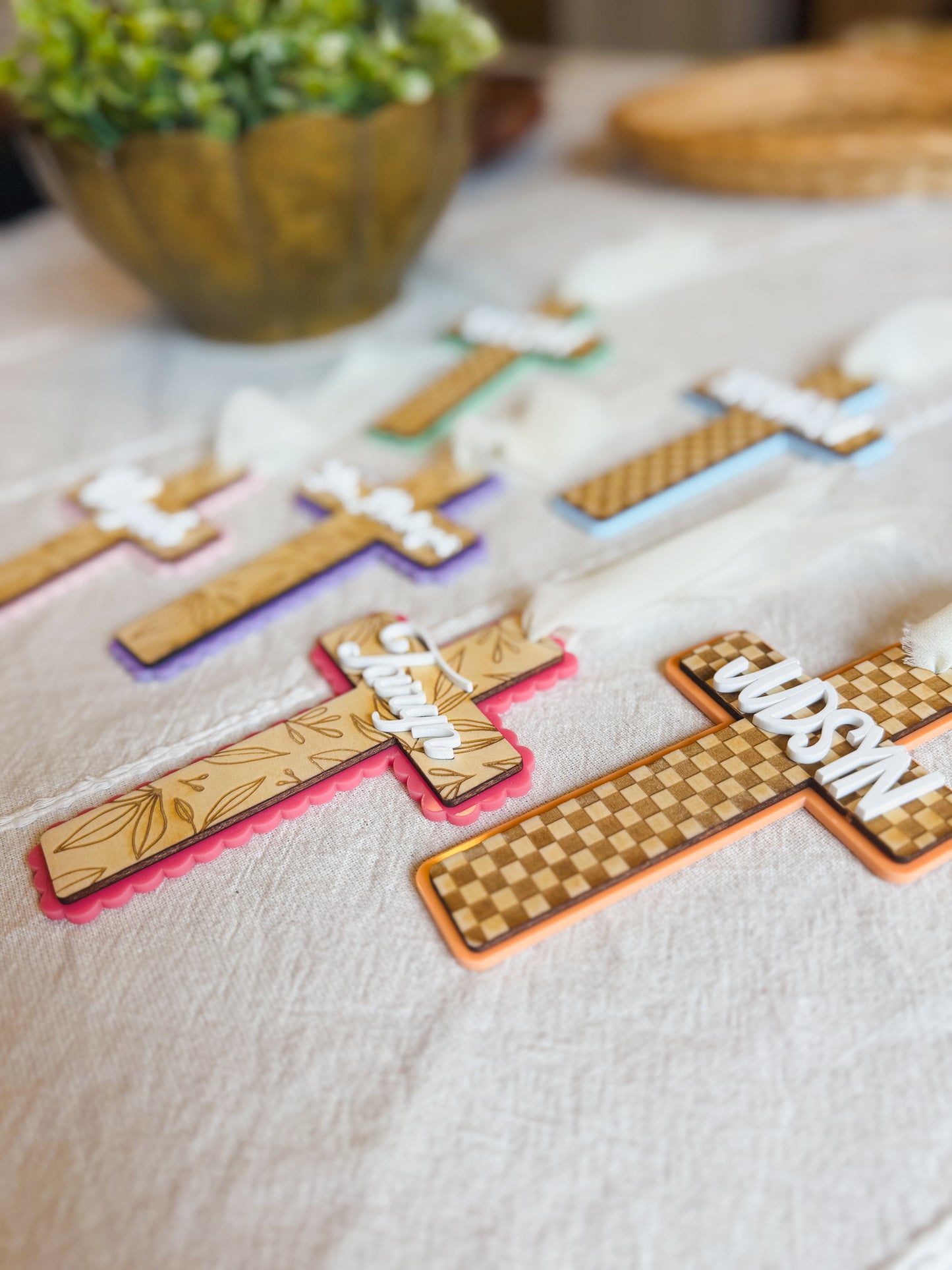 Personalized Cross Easter Basket Name Tag