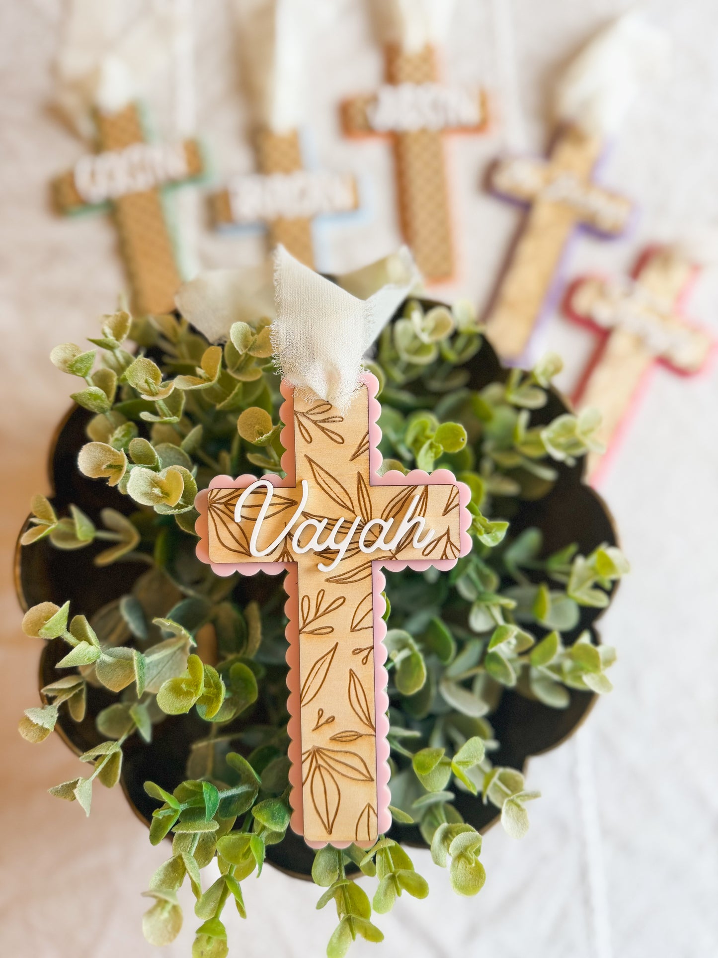 Personalized Cross Easter Basket Name Tag