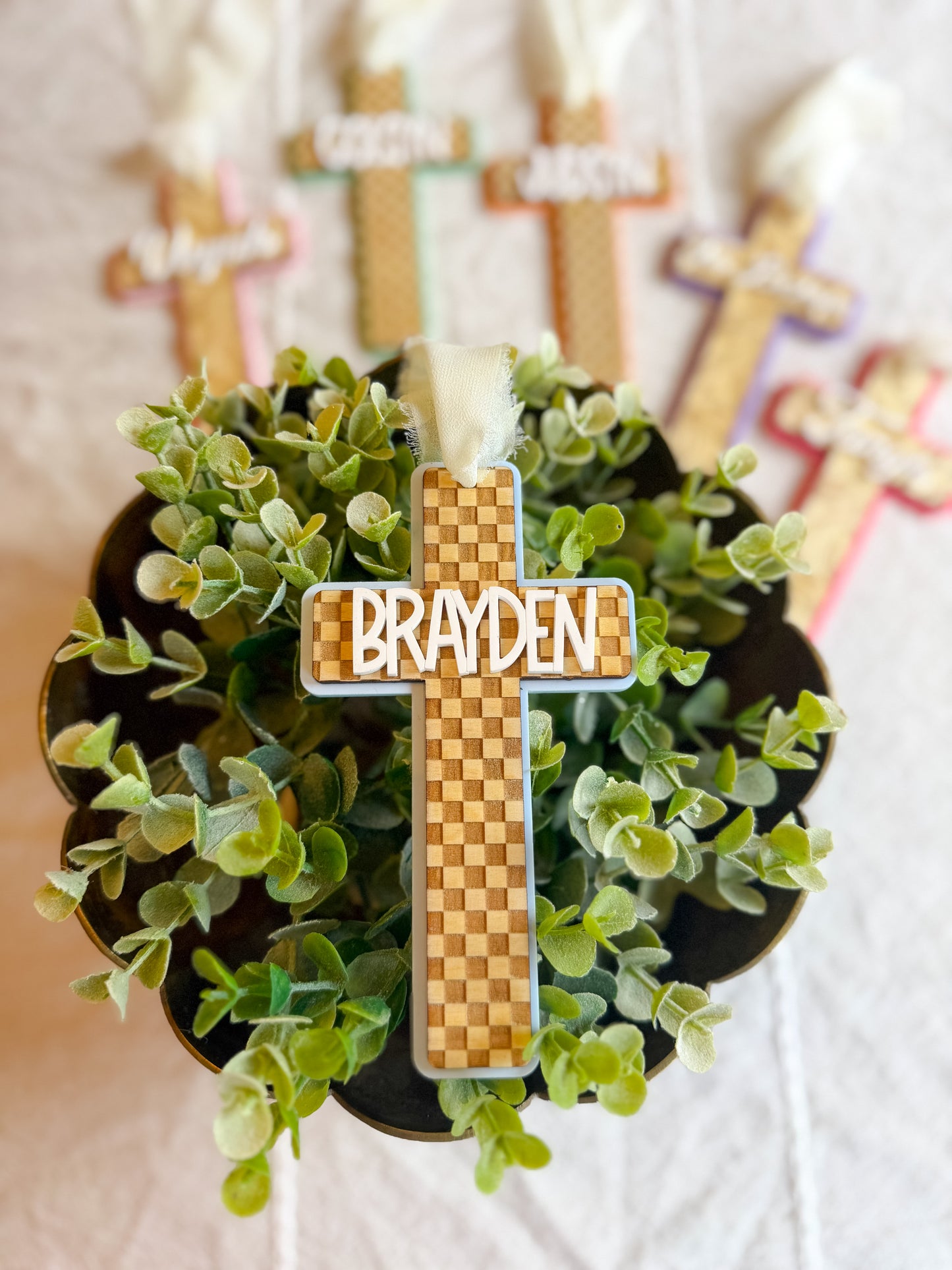 Personalized Cross Easter Basket Name Tag