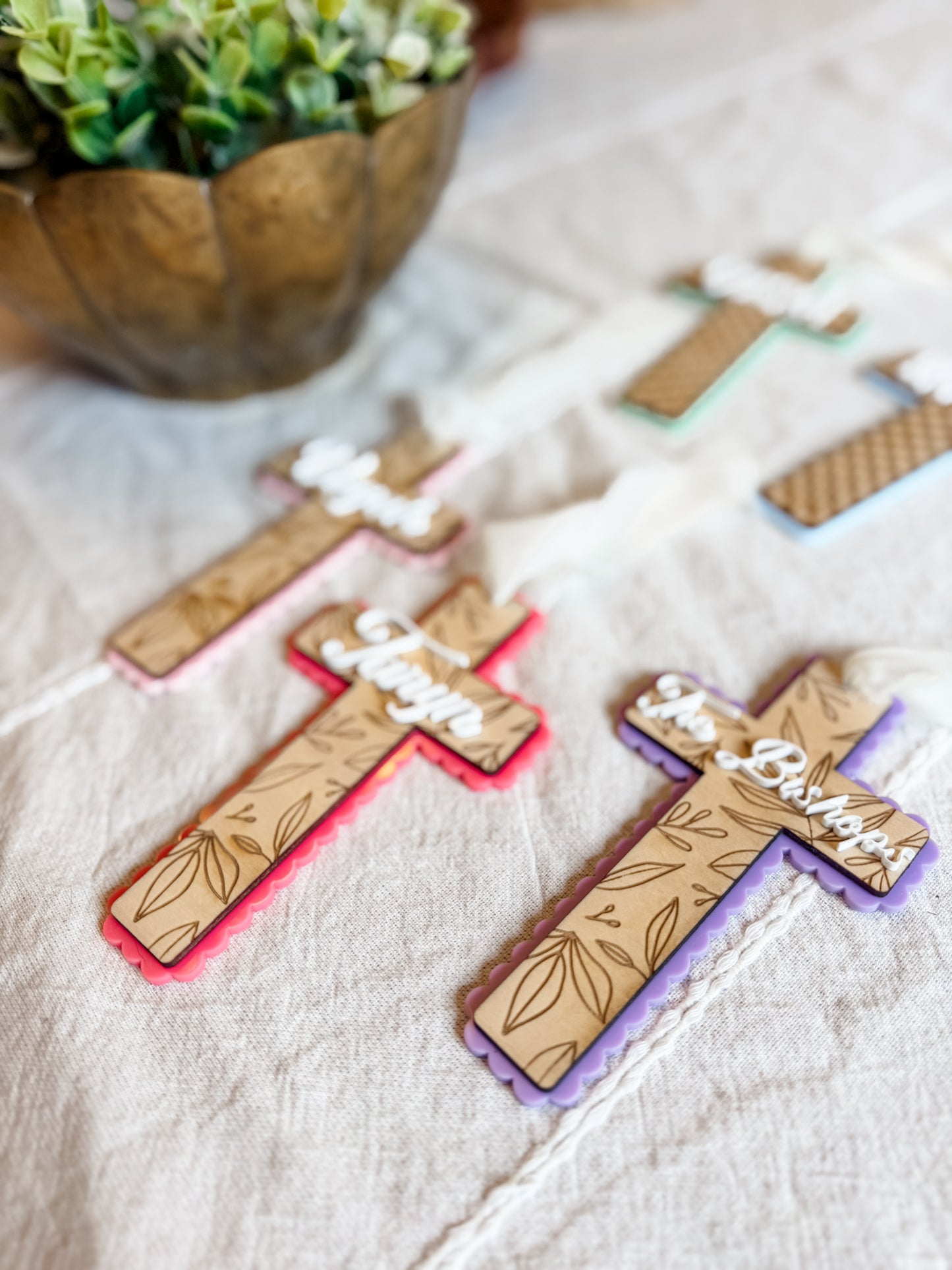 Personalized Cross Easter Basket Name Tag