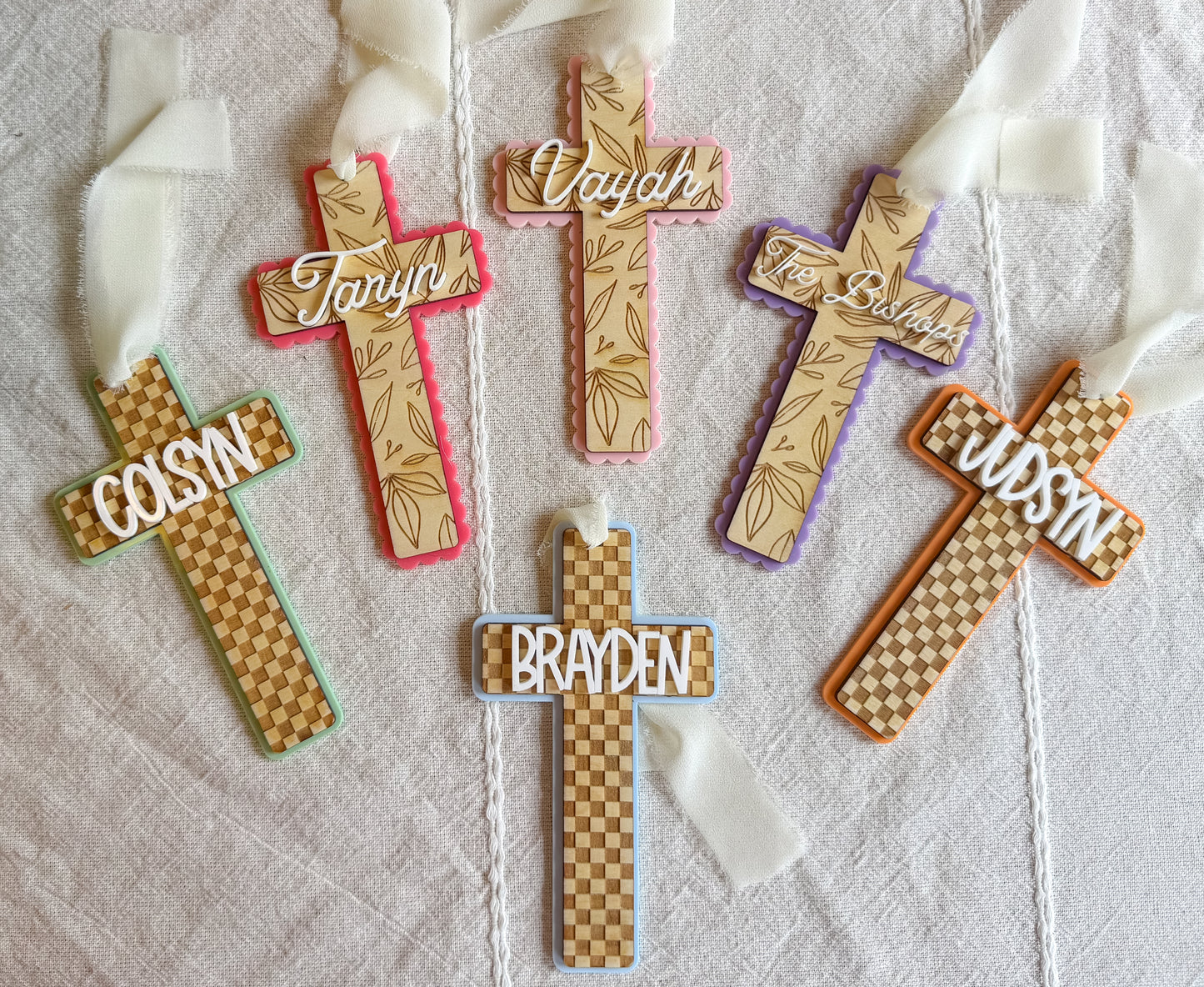 Personalized Cross Easter Basket Name Tag