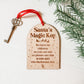 Santa's Magic Key Christmas Ornament Wooden