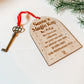 Santa's Magic Key Christmas Ornament Wooden