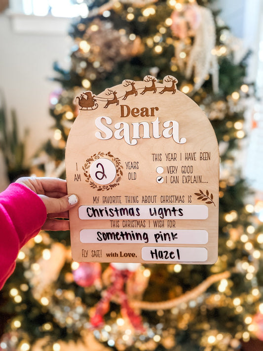 Dear Santa Dry Erase Board