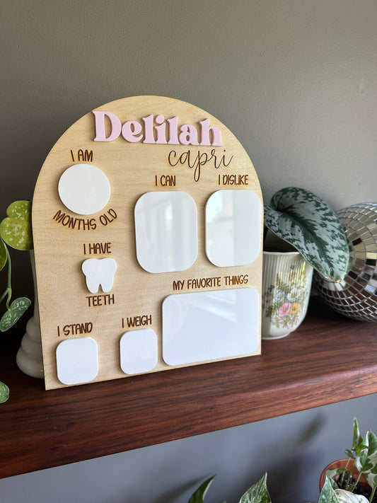 Baby Monthly Milestone Dry Erase Board