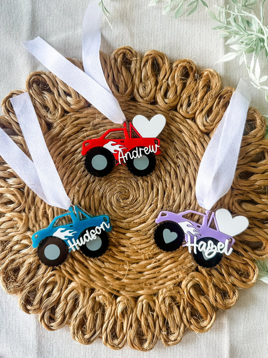 Monster Truck Valentine's Day Gift Basket Tag