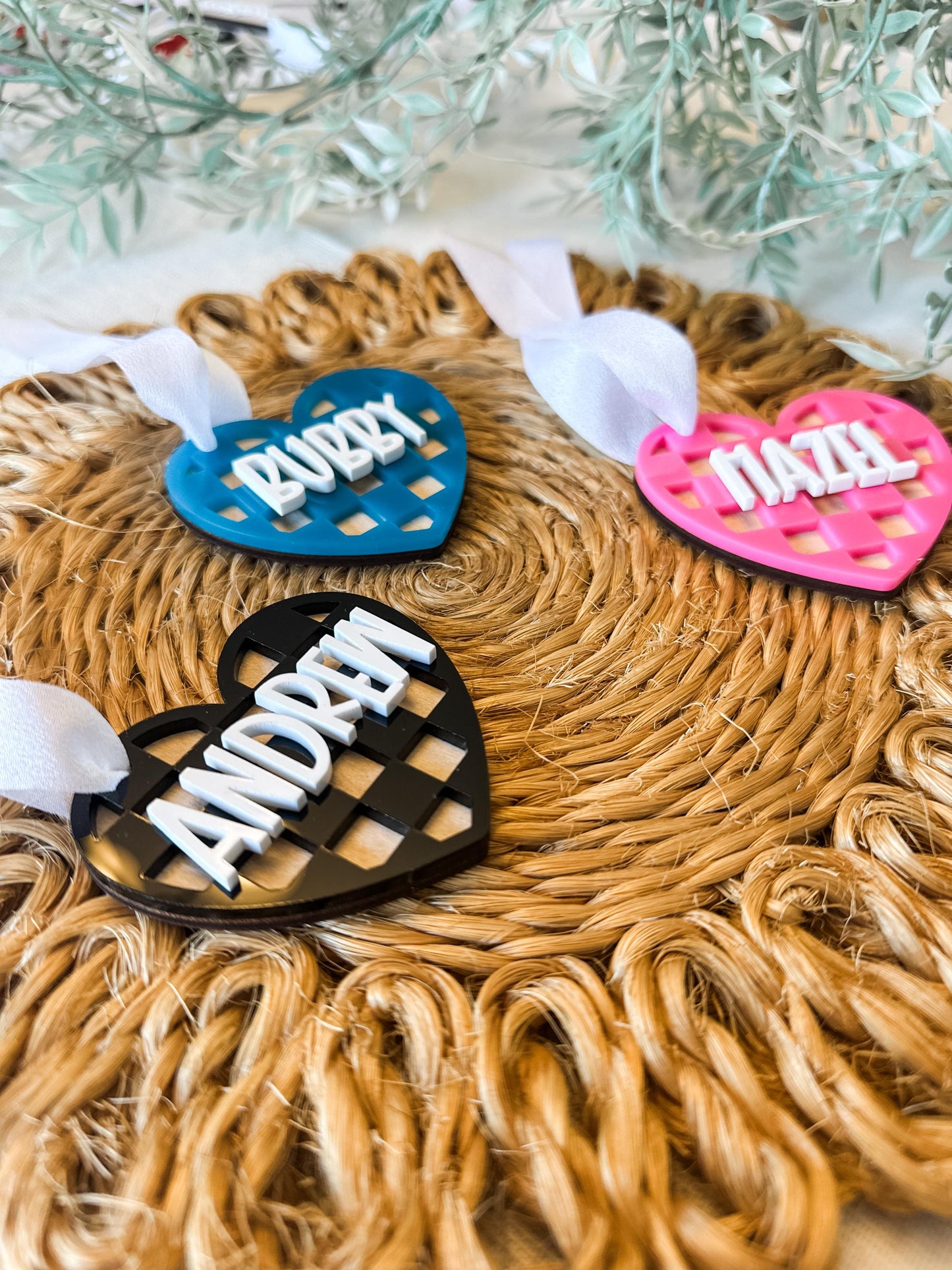 Checkered Heart Valentine's Day Gift Basket Tag
