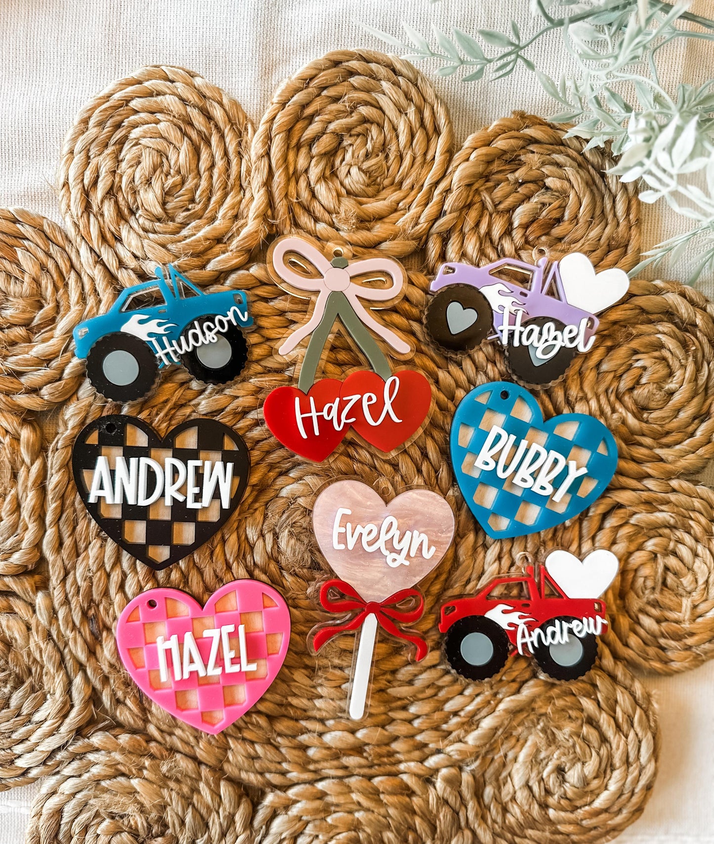 Checkered Heart Valentine's Day Gift Basket Tag