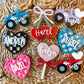 Checkered Heart Valentine's Day Gift Basket Tag