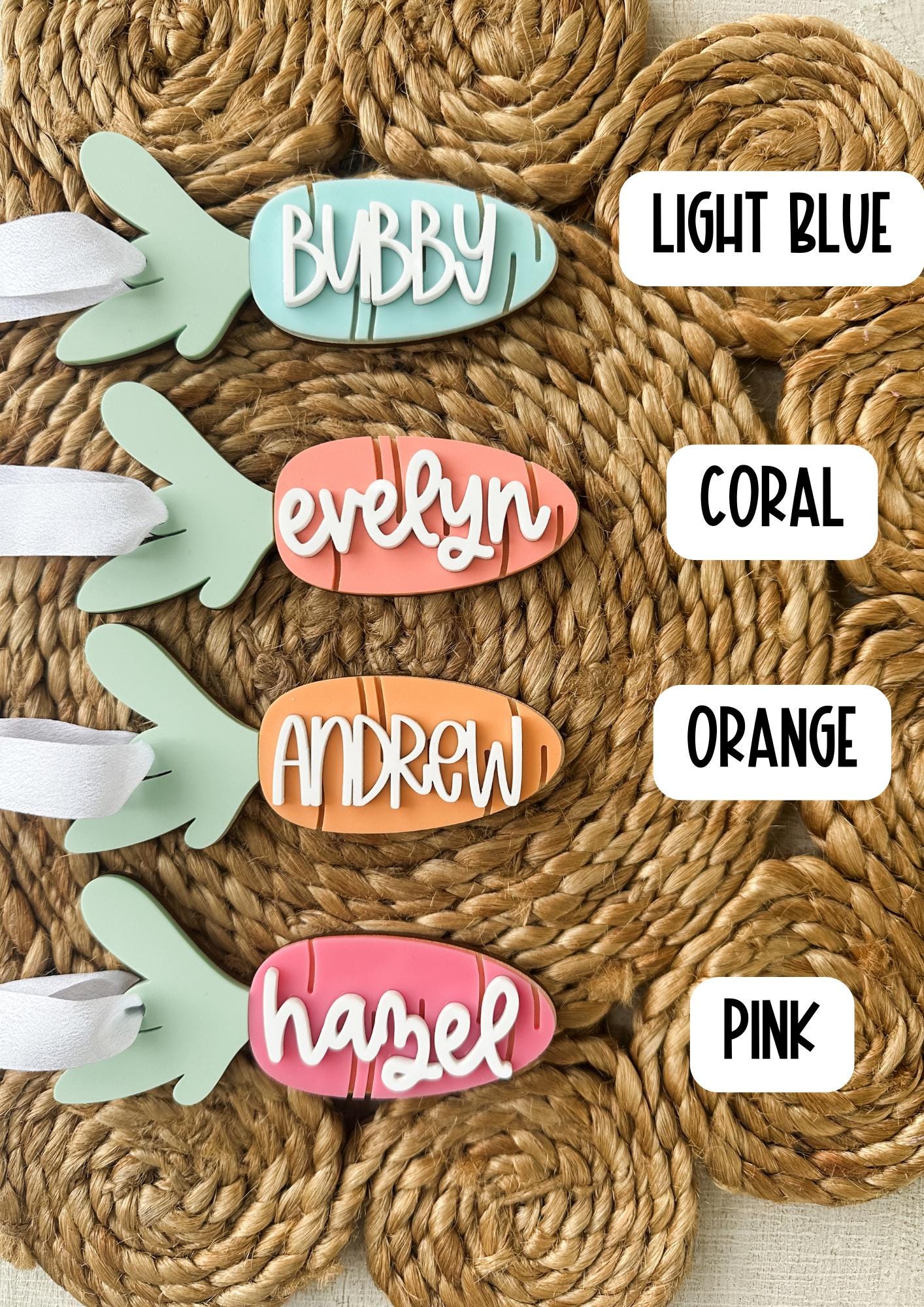 Carrot Easter Basket Tags