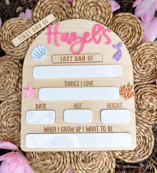 First Day Of School Sign Mermaid Theme