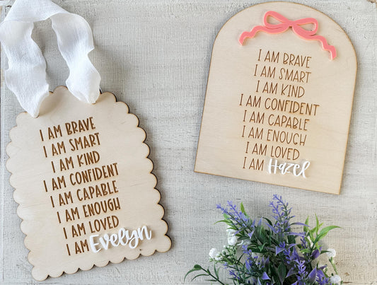 Custom Positive Affirmation Sign for Children