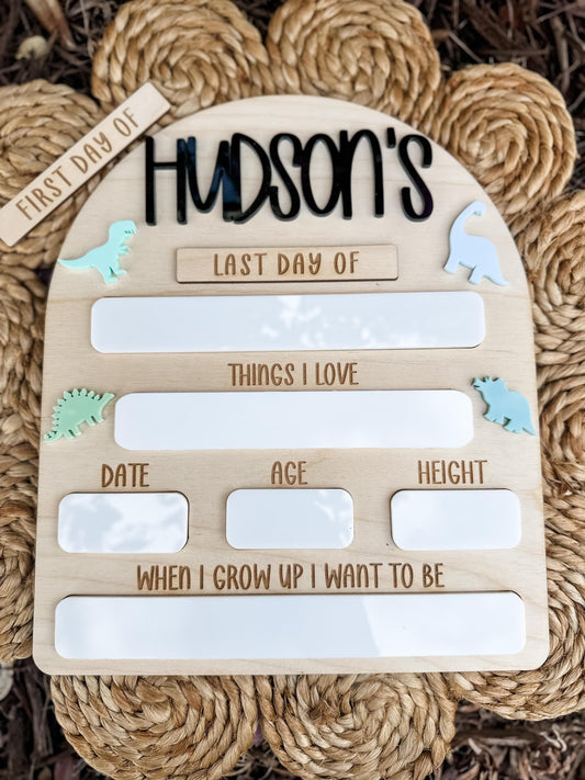 First Day Of School Sign Dinosaur Theme