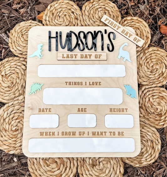 First Day Of School Sign Dinosaur Theme