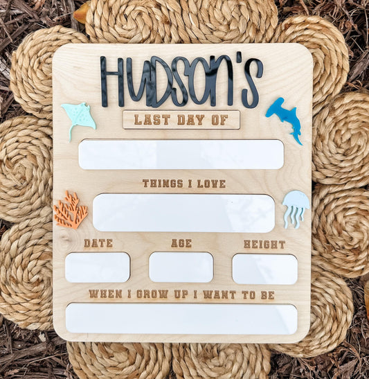 First Day Of School Sign Ocean Theme