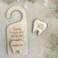 Personalized Tooth Fairy Stop Here Sign + Tray Set